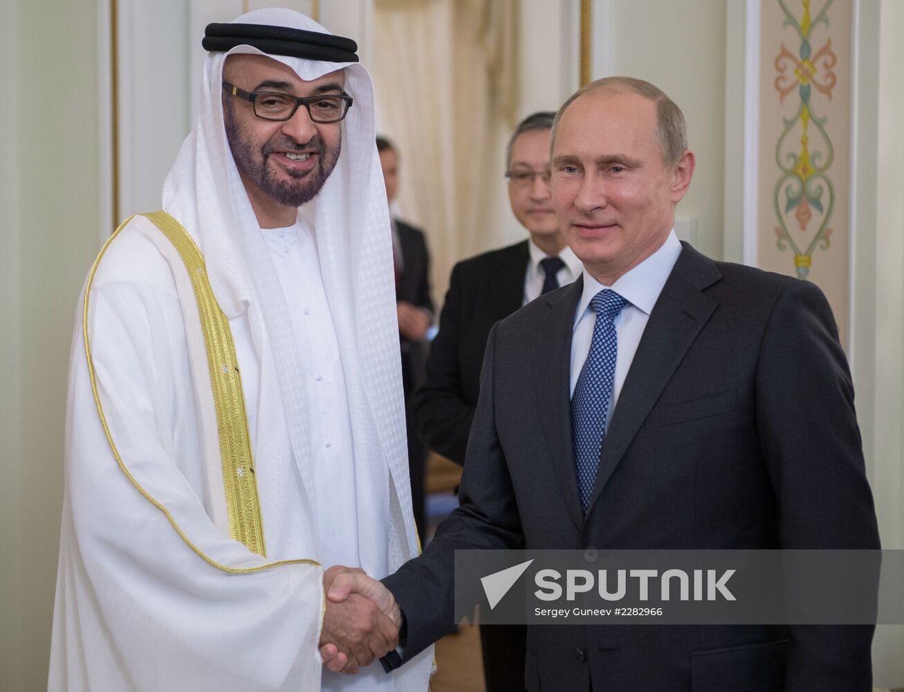 Vladimir Putin meets with Mohammed bin Zayed Al Nahyan