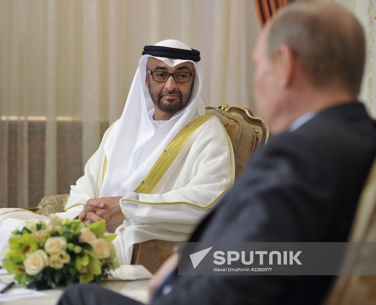Vladimir Putin meets with Mohammed bin Zayed Al Nahyan