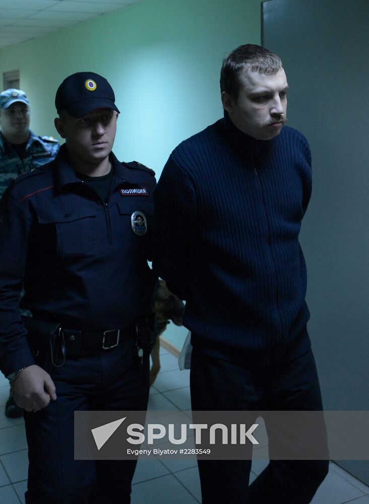 Mikhail Kosenko at court hearings on Bolotnaya Square case