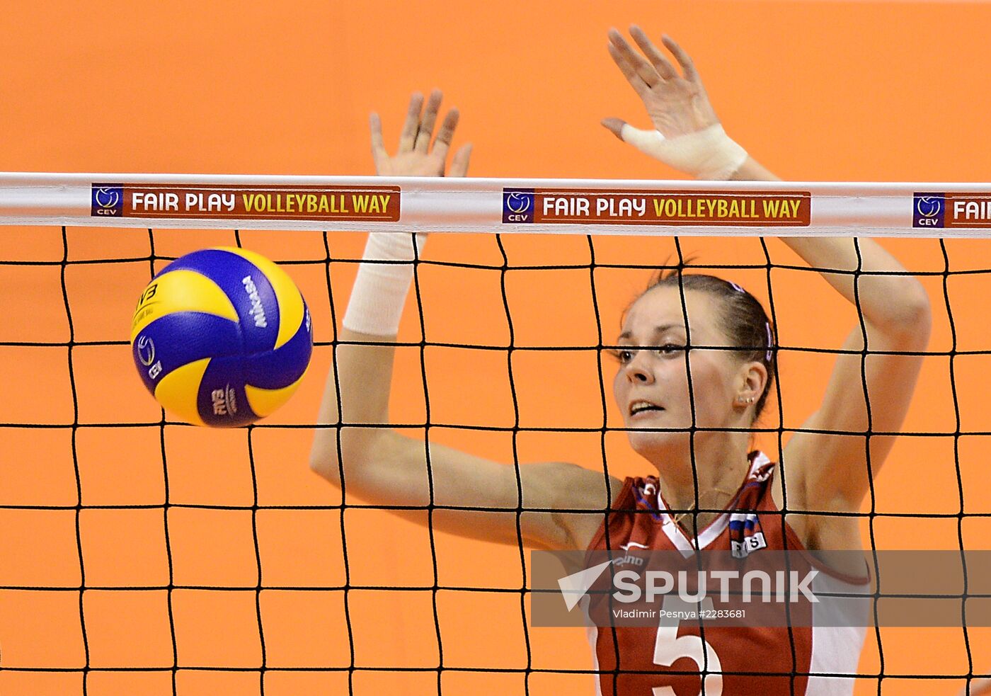 European Volleyball Championship. Women. Russia vs. Serbia