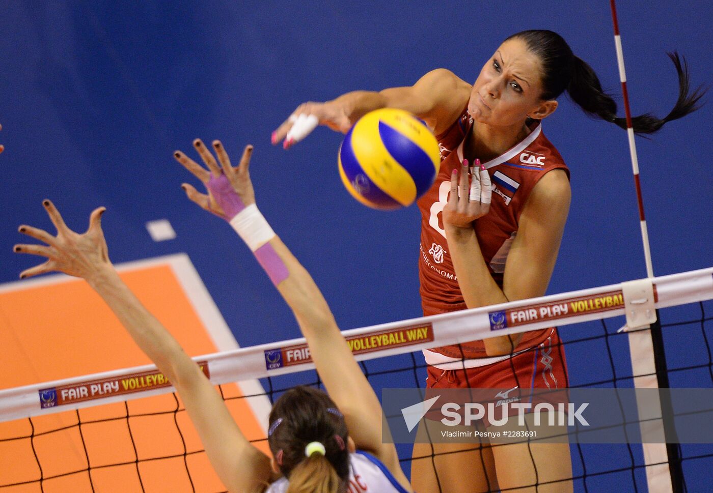 European Volleyball Championship. Women. Russia vs. Serbia