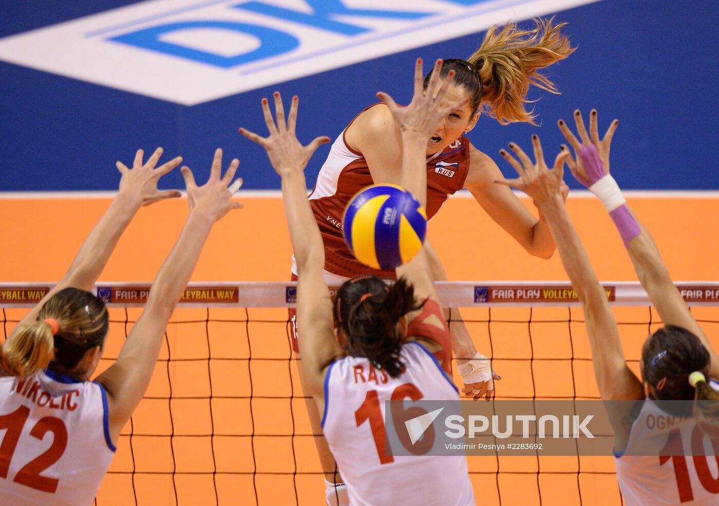 European Volleyball Championship. Women. Russia vs. Serbia