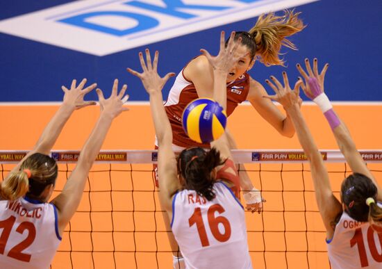European Volleyball Championship. Women. Russia vs. Serbia