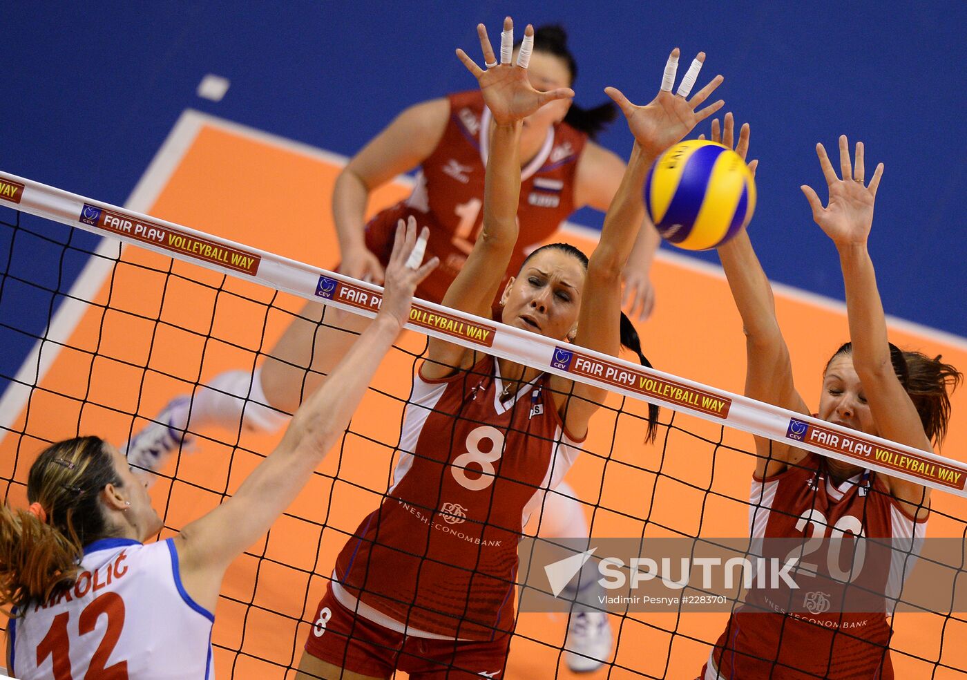 European Volleyball Championship. Women. Russia vs. Serbia