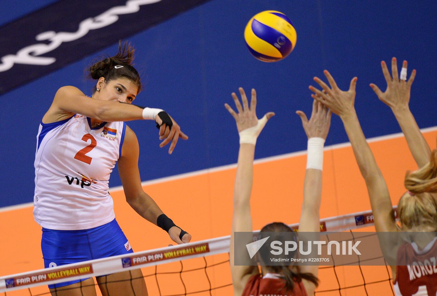 European Volleyball Championship. Women. Russia vs. Serbia