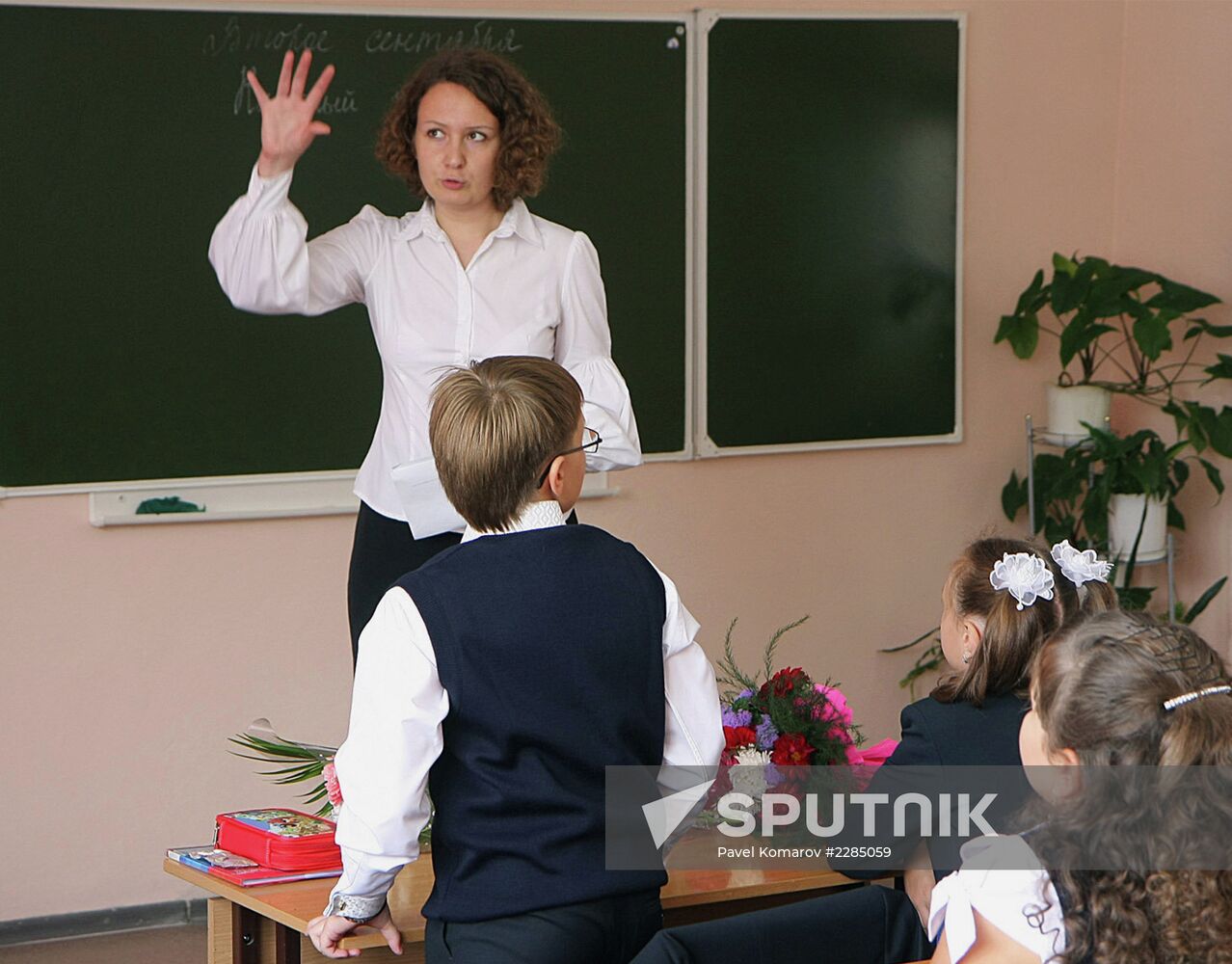 First working day of Novosibirsk teacher Dariya Cherepanova