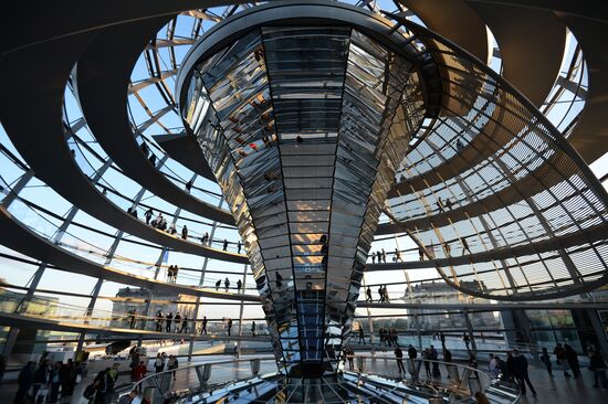 Dome over Reichstag building in Berlin