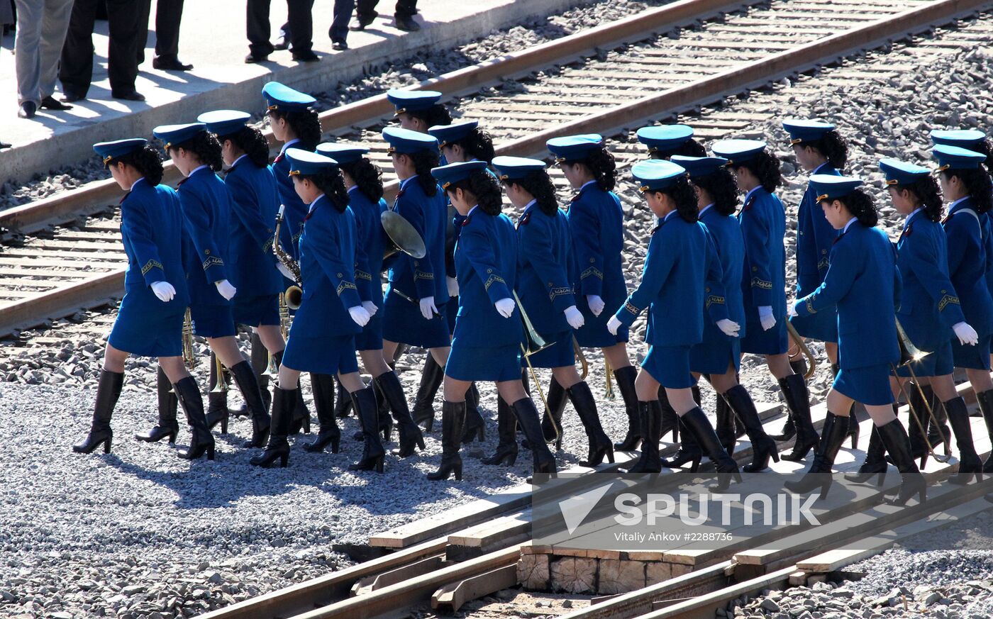 Opening of railroad section between Khasan and Rajin stations