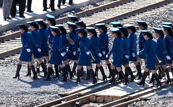 Opening of railroad section between Khasan and Rajin stations