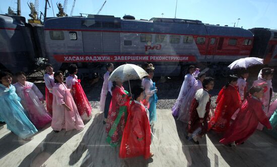 Opening of railroad section between Khasan and Rajin stations