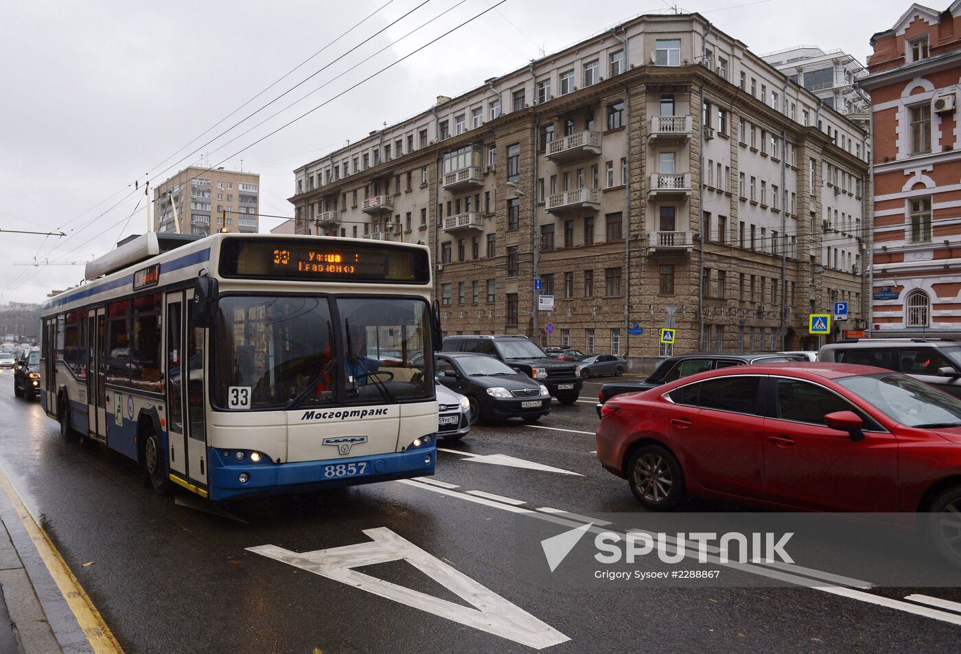 Designated public transit lane in Moscow's center