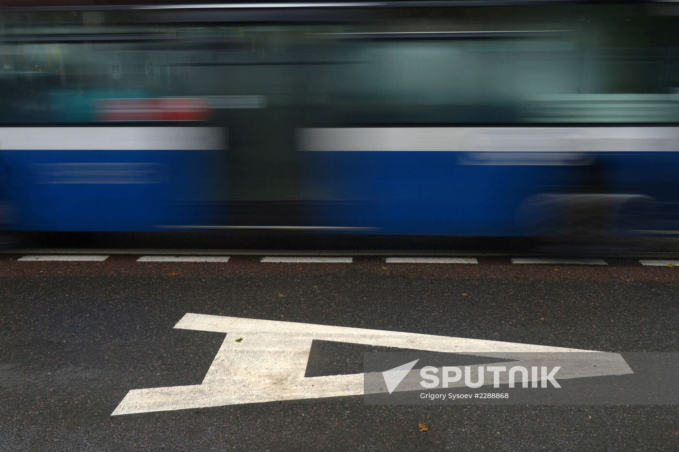 Designated public transit lane in Moscow's center
