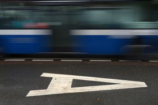 Designated public transit lane in Moscow's center