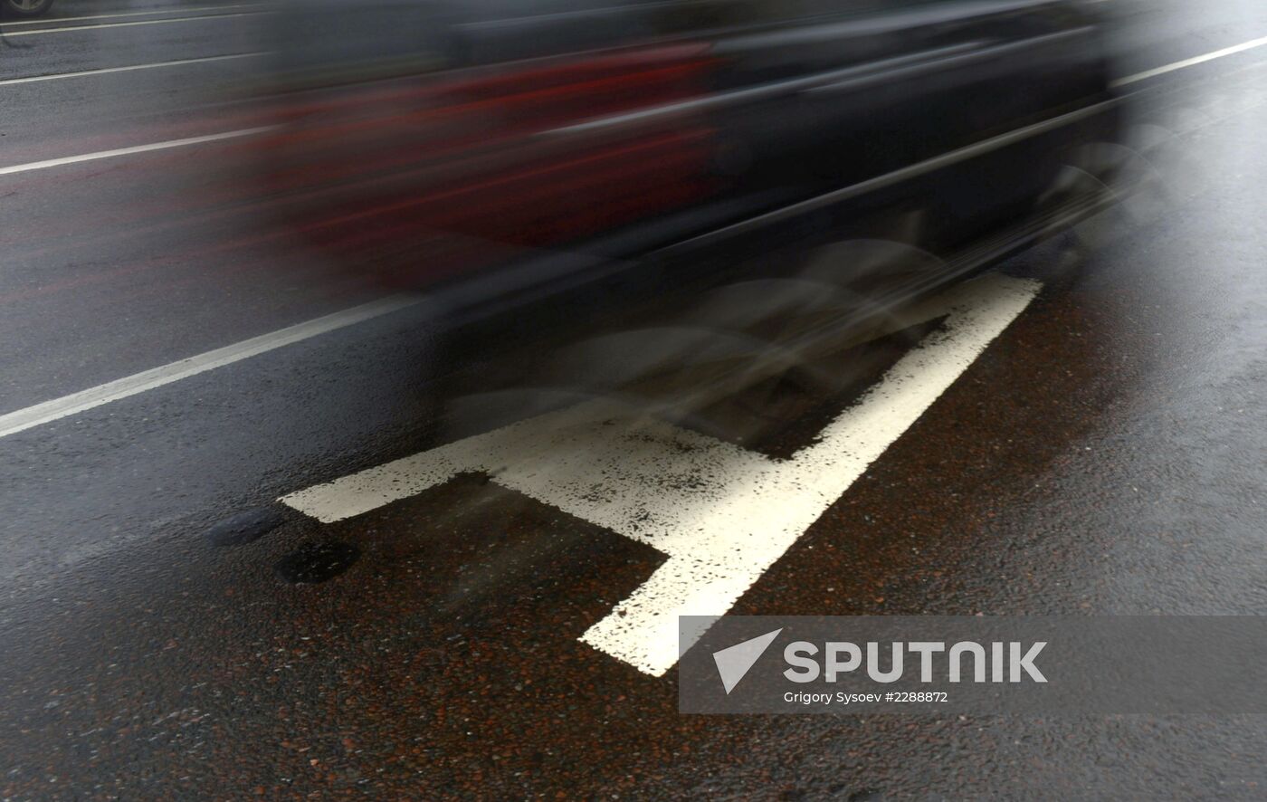 Designated public transit lane in Moscow's center