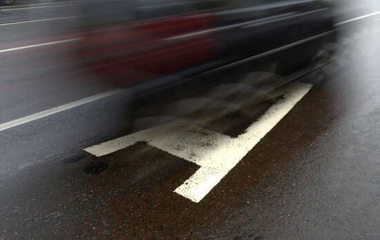 Designated public transit lane in Moscow's center