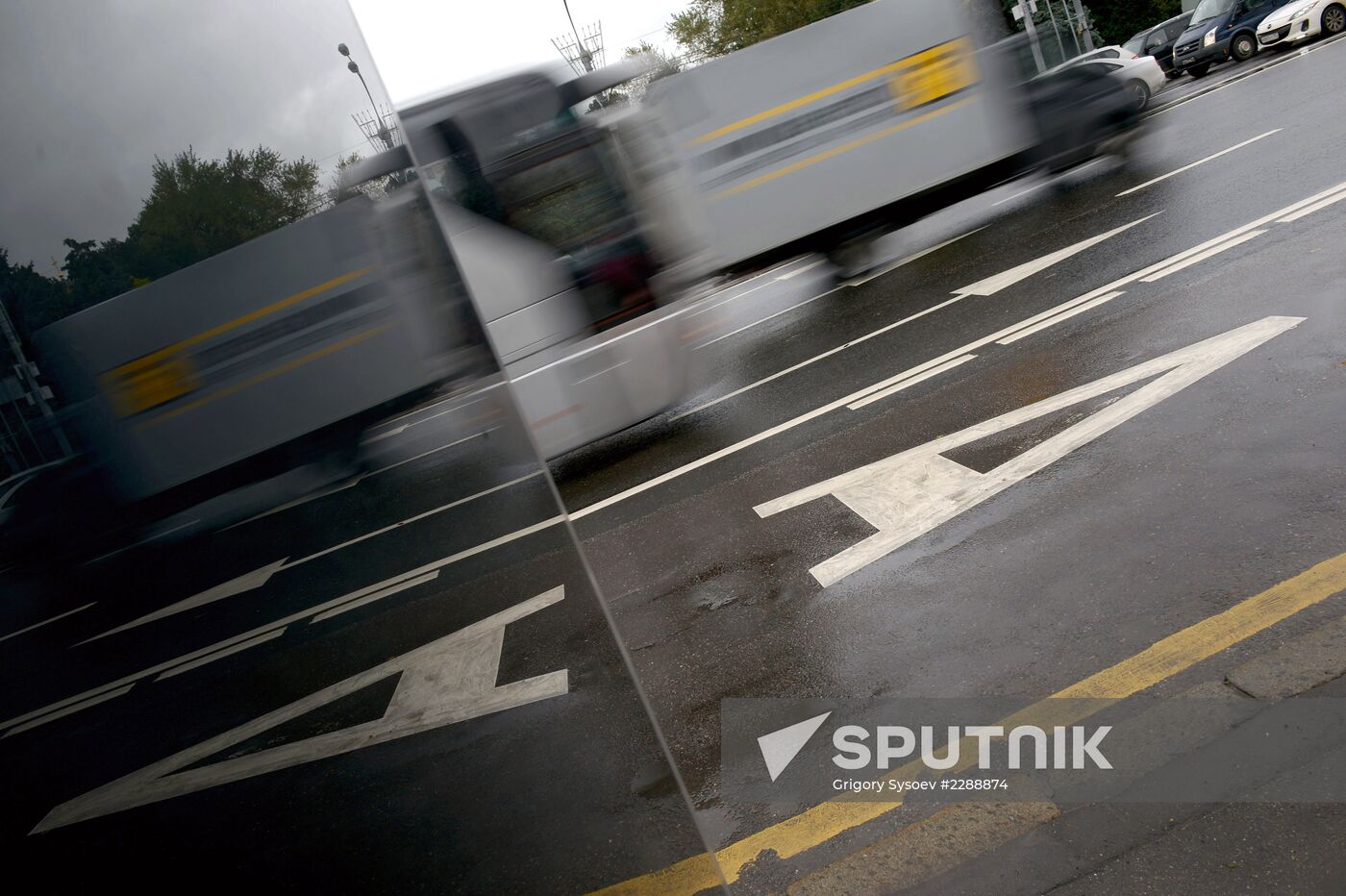 Designated public transit lane in Moscow's center