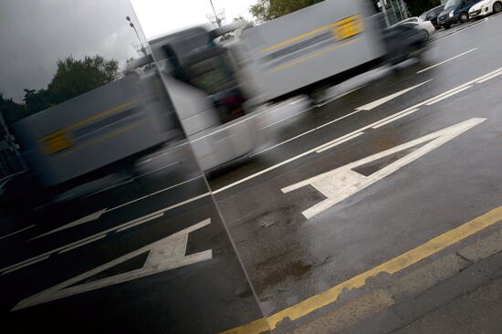 Designated public transit lane in Moscow's center