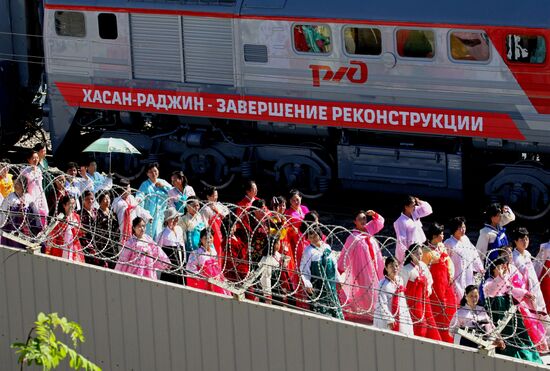 Opening of railroad section between Khasan and Rajin stations