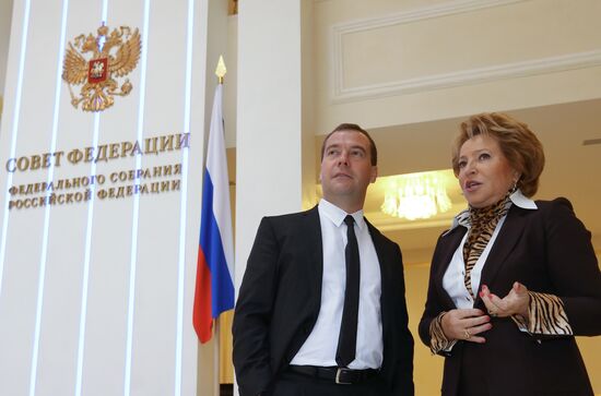 Dmitry Medvedev meets with Federation Council's administration