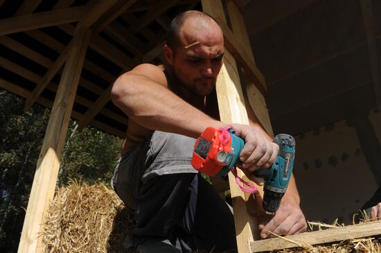 Straw-bale construction