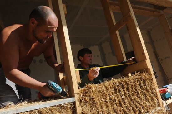 Straw-bale construction