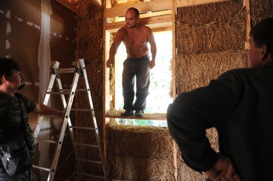 Straw-bale construction