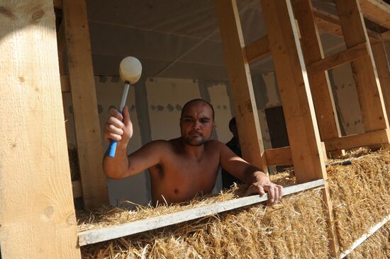 Straw-bale construction