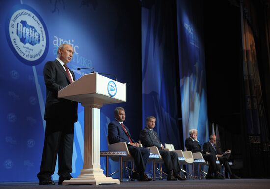 Vladimir Putin at International Arctic Forum in Salekhard