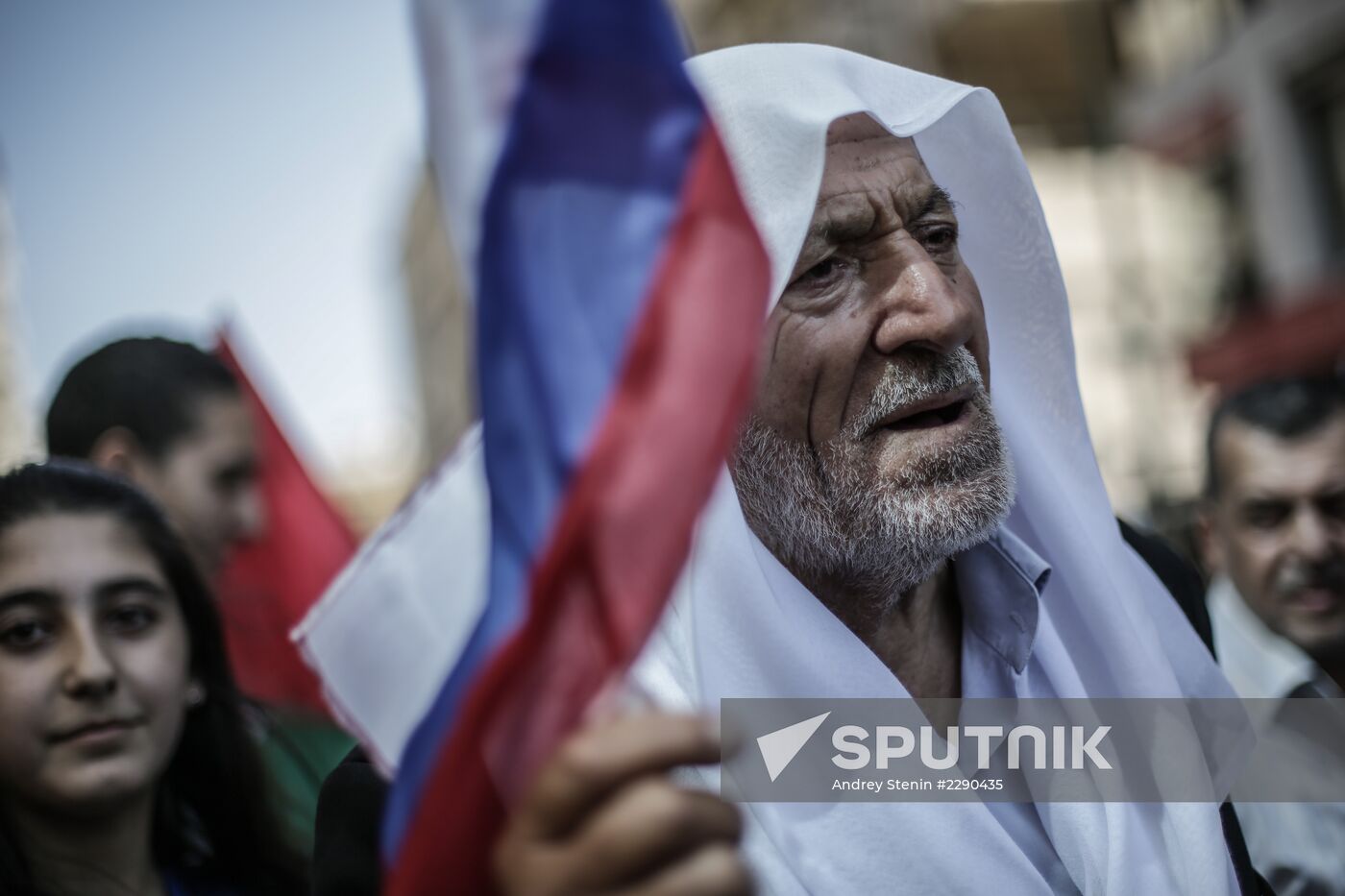 Rally to support Bashar al-Assad and Vladimir Putin in Latakia