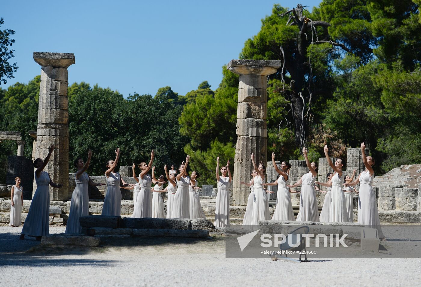 Olympic flame lighting ceremony rehearsal