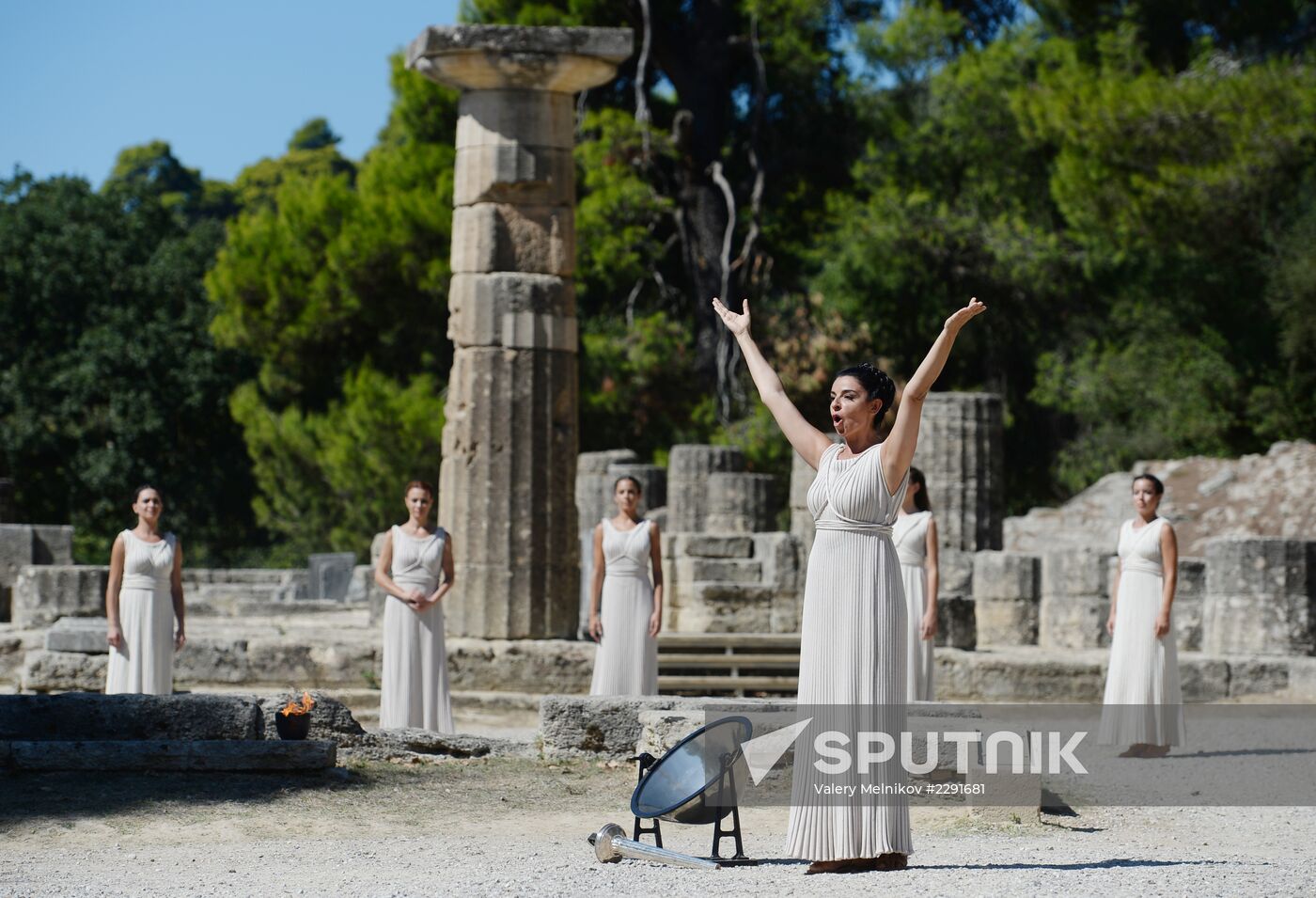 Olympic flame lighting ceremony rehearsal