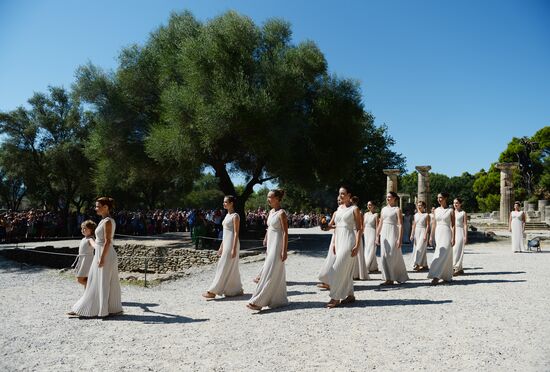 Olympic flame lighting ceremony rehearsal