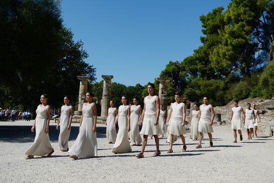 Olympic flame lighting ceremony rehearsal