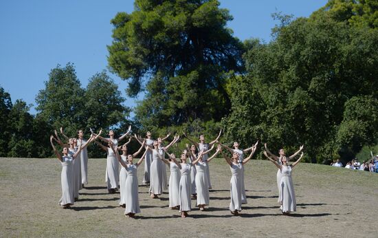 Olympic flame lighting ceremony rehearsal