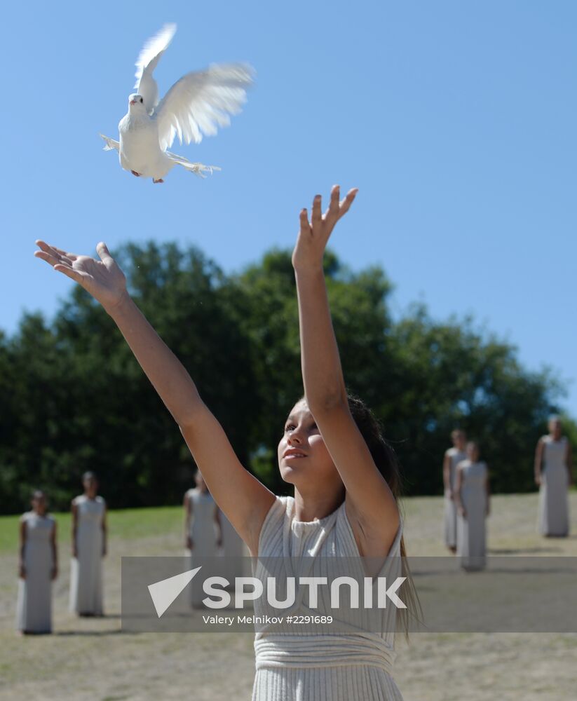 Olympic flame lighting ceremony rehearsal