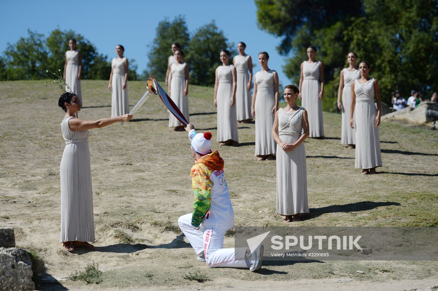 Olympic flame lighting ceremony rehearsal