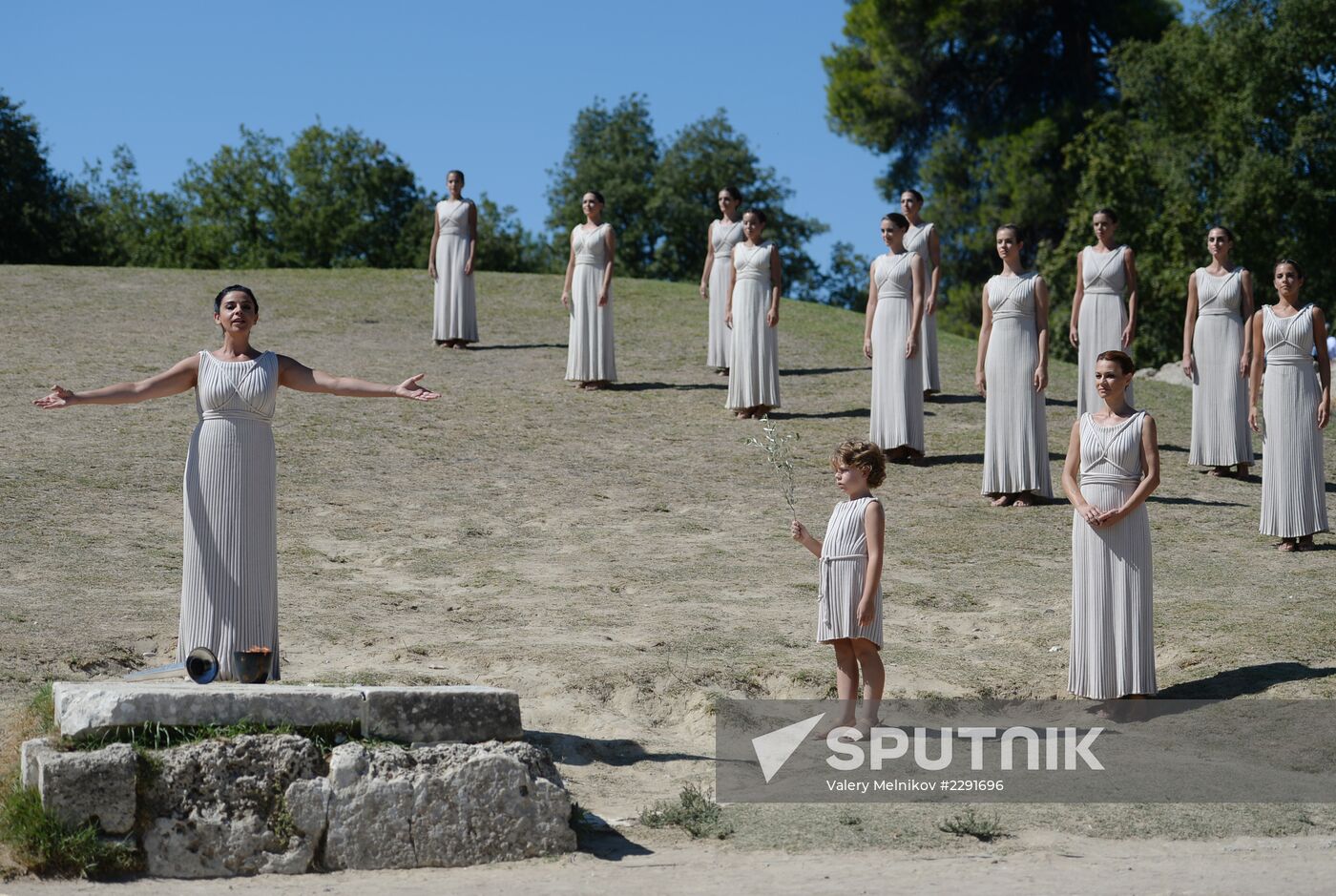 Olympic flame lighting ceremony rehearsal