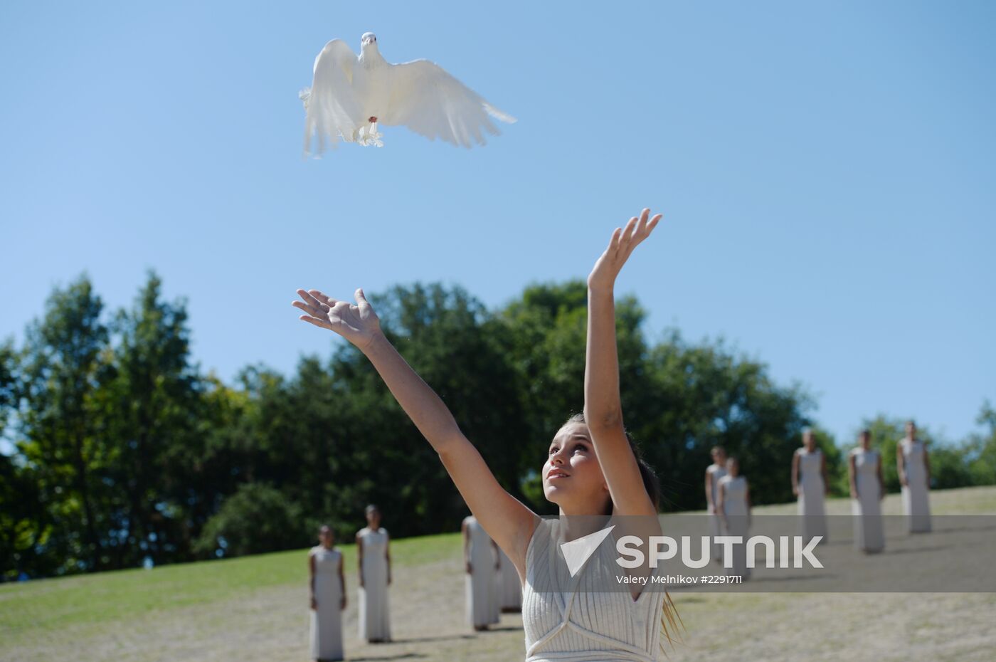 Olympic flame lighting ceremony rehearsal