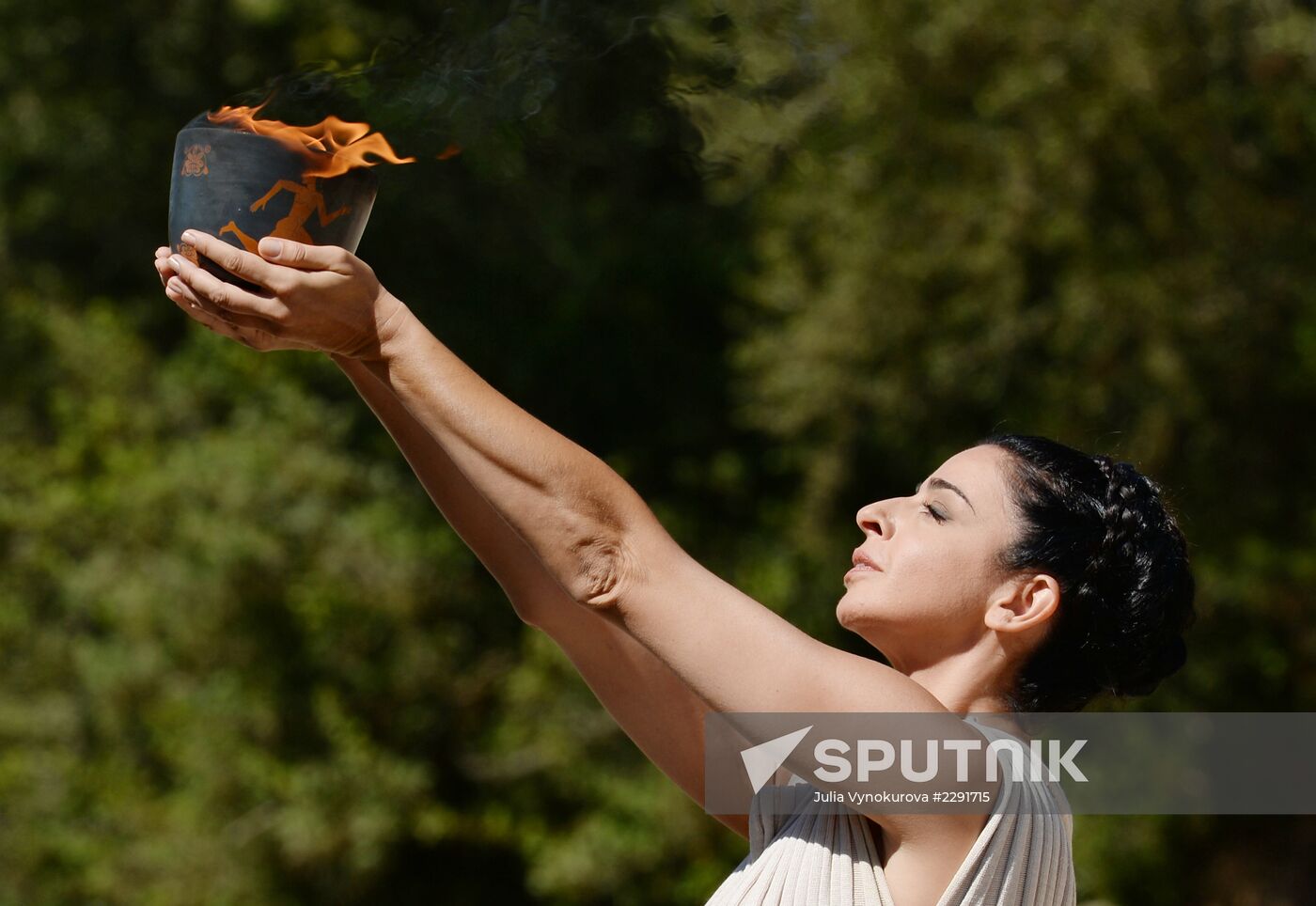 Olympic flame lighting ceremony rehearsal