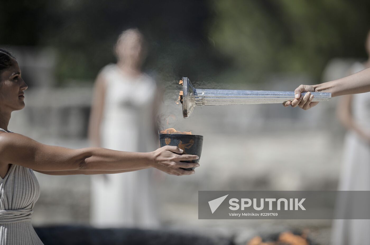 Olympic flame lighting ceremony rehearsal