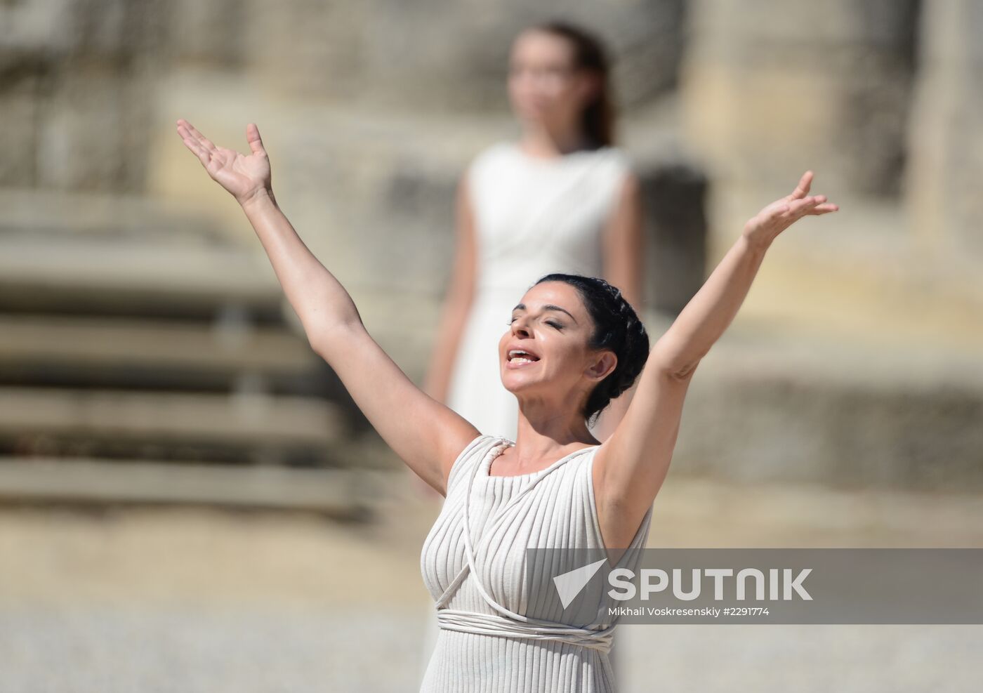 Olympic flame lighting ceremony rehearsal