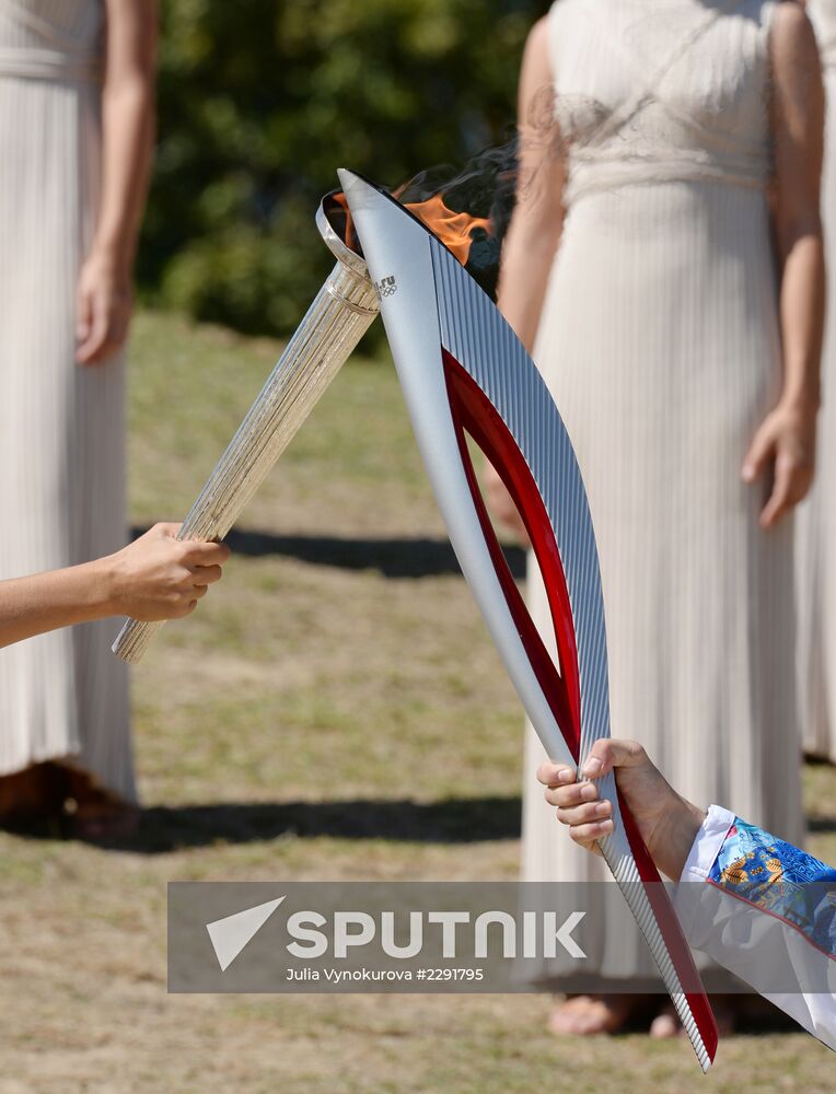 Olympic flame lighting ceremony rehearsal