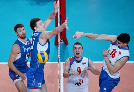 2013 Men's European Volleyball Championship. Serbia vs. Russia