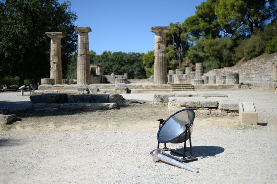 Olympic flame lit in Greece