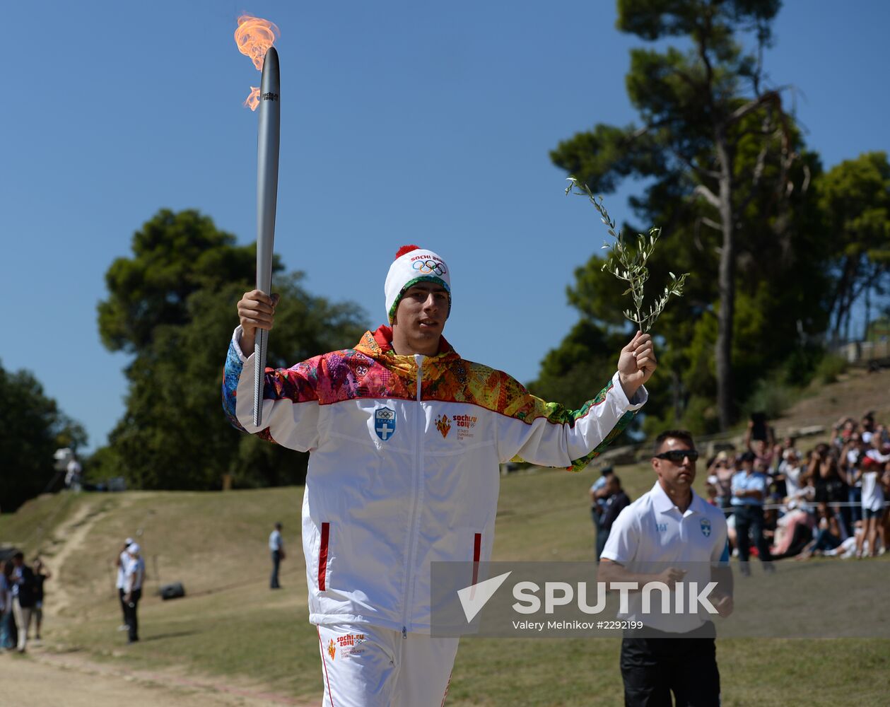 Ceremony lighting the Olympic flame