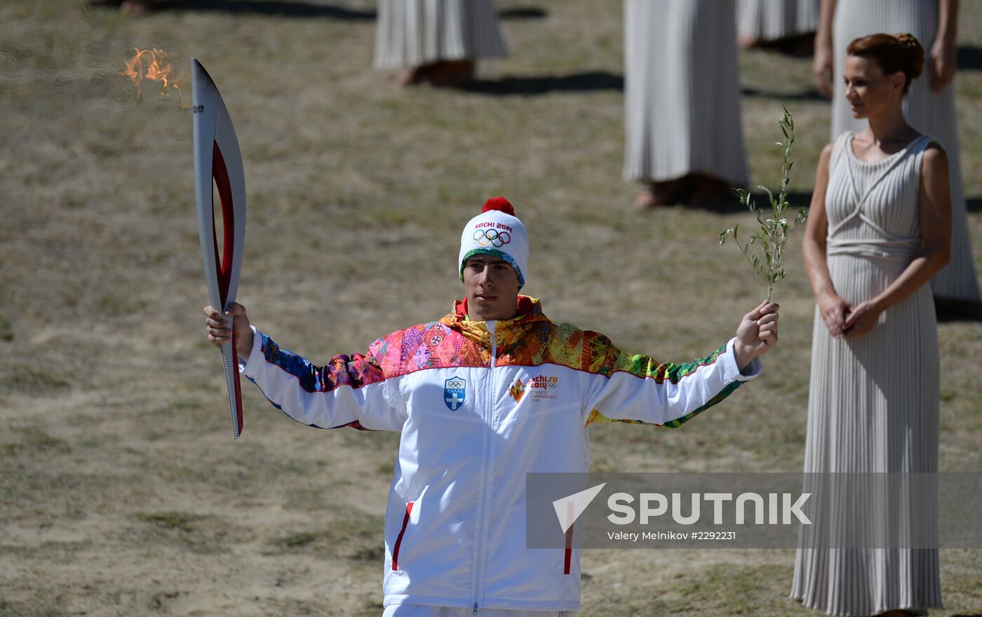 Olympic flame lit in Greece