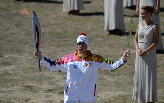 Olympic flame lit in Greece