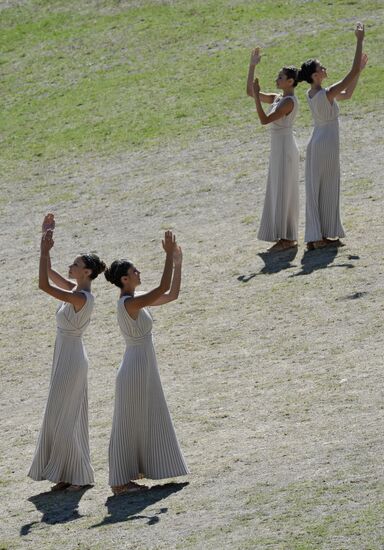 Olympic flame lit in Greece