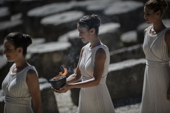 Olympic flame lit in Greece
