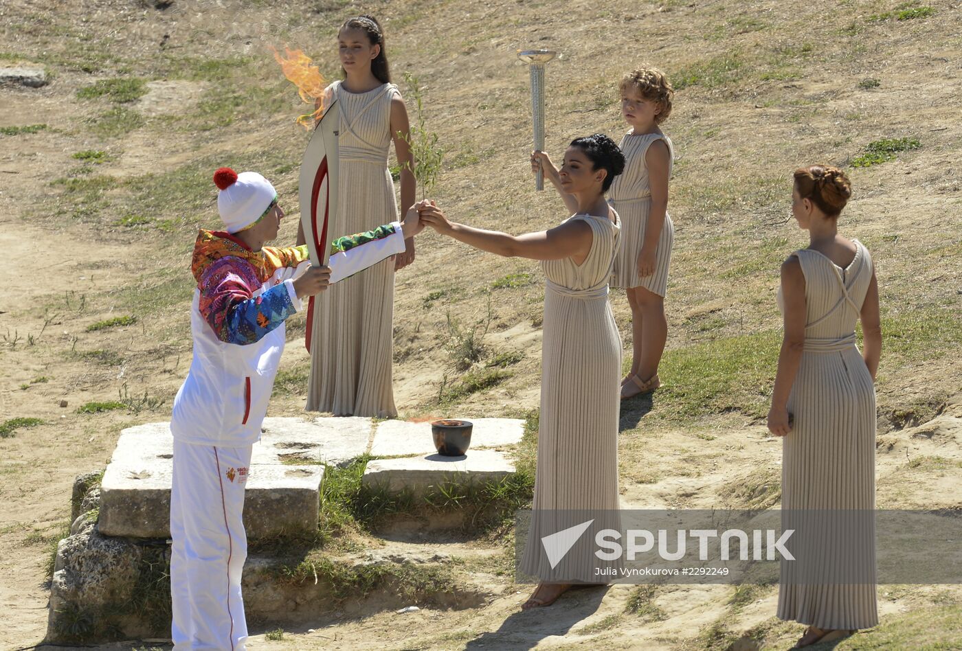 Olympic flame lit in Greece